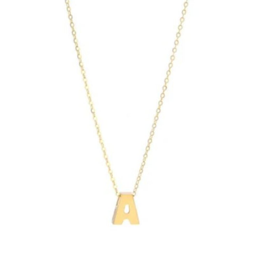 14K GOLD A INITIAL NECKLACE